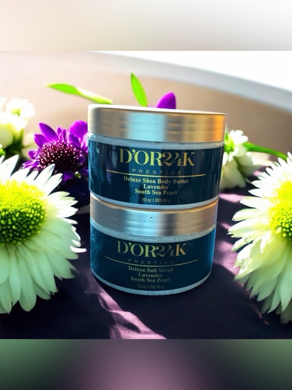 NEW-2PC Deluxe Salt Scrub & Body Butter Lavender South Sea Pearl